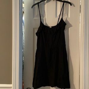 Size 12 black ruffle top mini dress
